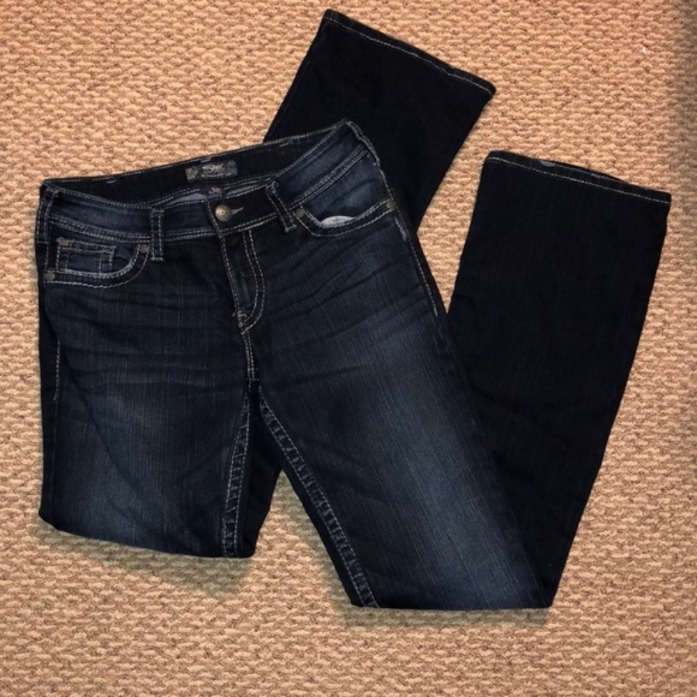 Silver dark wash jeans